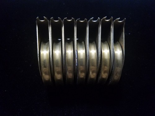 Vintage Set 7 Messing Räder Riemenscheiben 1-5/8" - Bild 10 von 12
