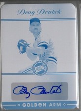 Doug Drabek 2024 Press Pass Premium Cyan Plate 1/1 Auto
