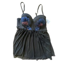 Frederick's of Hollywood NWT Size Small P Push Up Padded Lace Bra Sheer Teddy