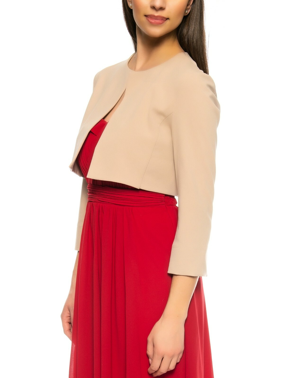 Damen Bolero Mit 3/4-Ärmeln – Elegante Kurzjacke Für Party, Club & Alltag