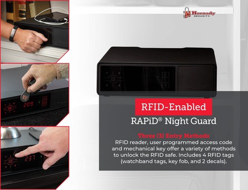 Hornady Rapid Safe Night Guard – Nightstand Gun Safe with RFID Reader, Clock,... - Picture 3 of 7