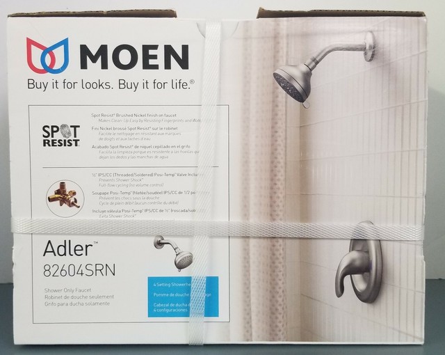 Moen Adler 1 Handle Brushed Nickel Shower Faucet 82604srn For Sale