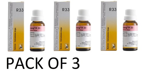 Dr. Reckeweg R33 Convulsions Drops 22 ml | Homeopathic Seizure Relief Pack of 3 - Picture 1 of 5