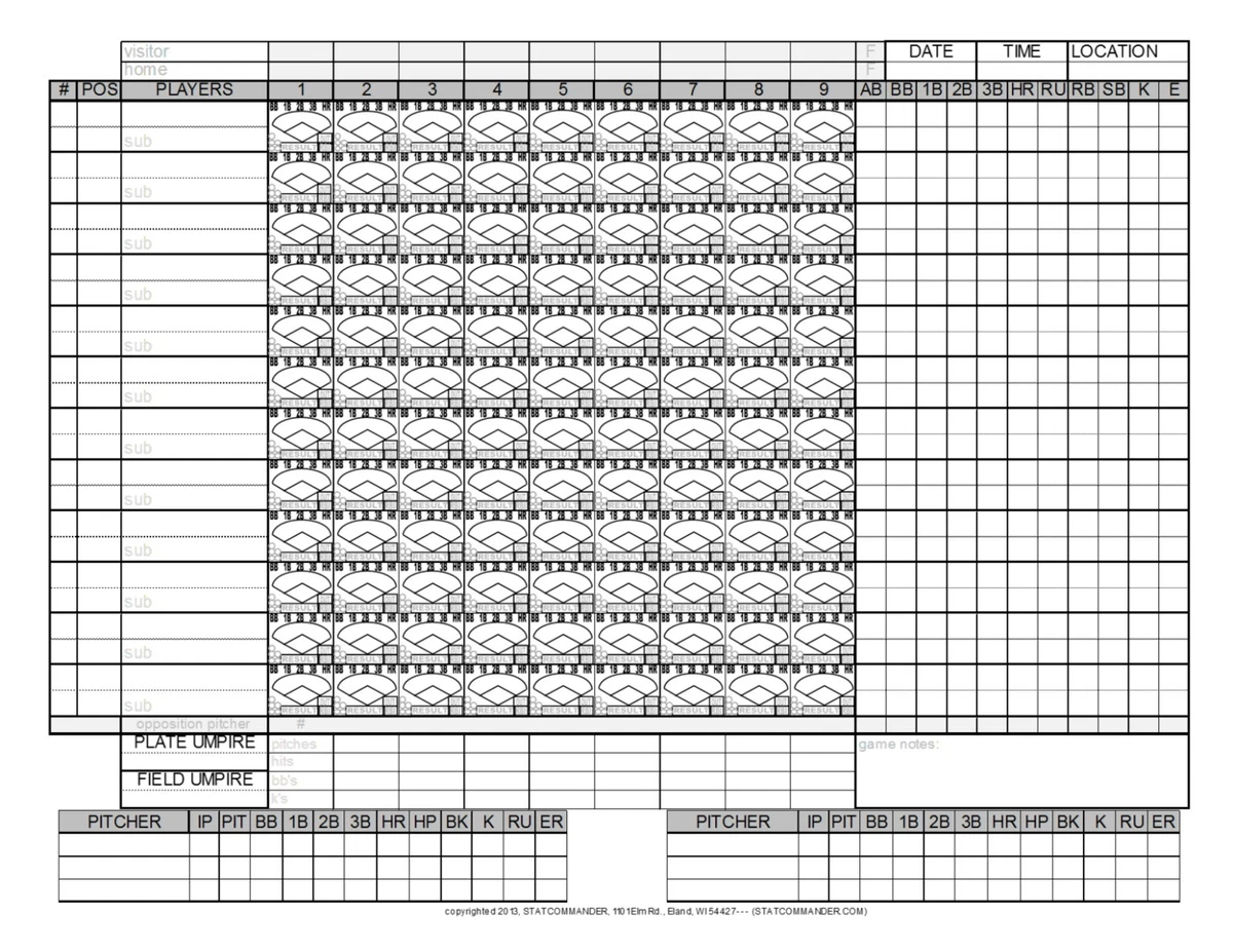 Baseball Score Book 25 games eBay