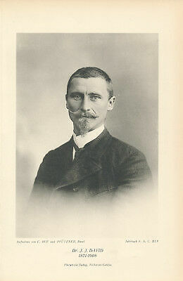Dr. J. J. David Afrikaforscher Zoologe Schweiz Druck Original Gipfelstürmer 004