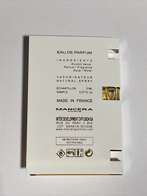 Mancera Red Tobacco EDP 2 ml Official Carded Sample