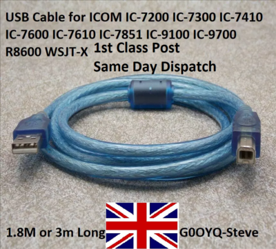 USB Cable For ICOM IC- 7200 7300 7410 7600 7610 7760 7851 9100 9700 R8600 WSJT-X - Foto 8