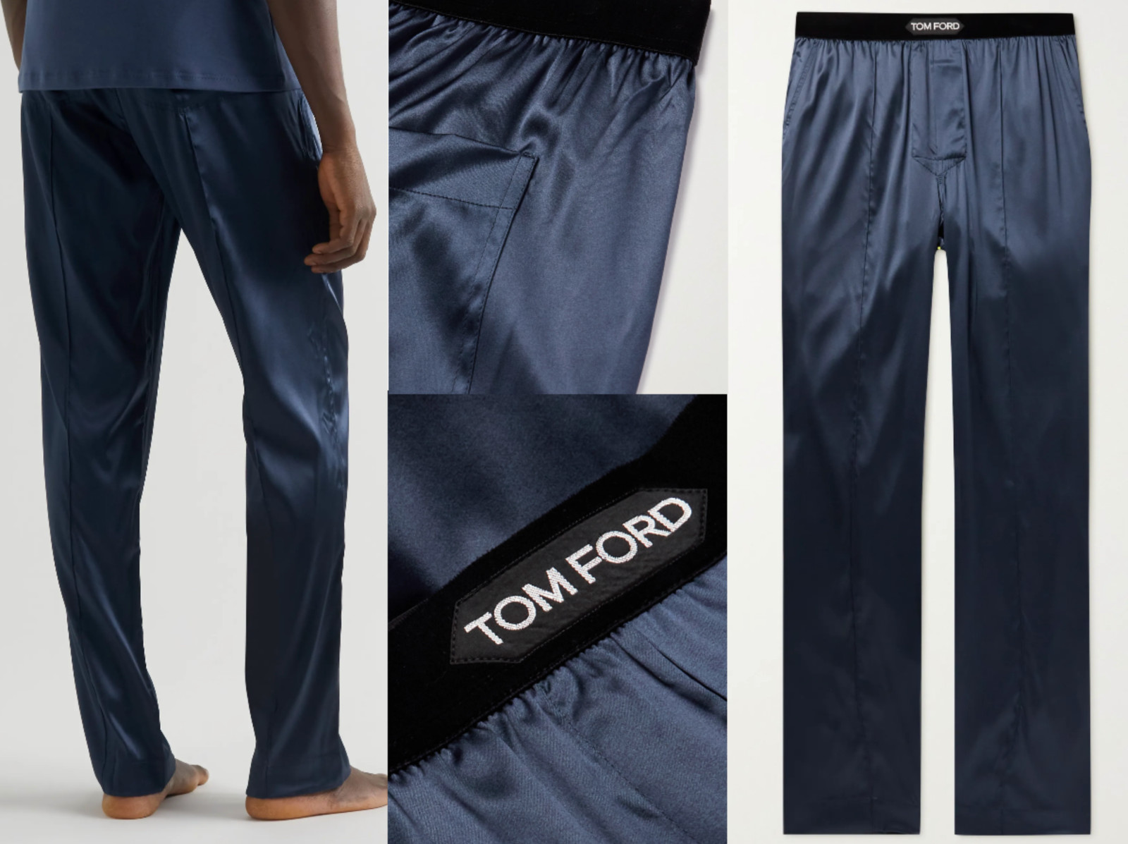 TOM FORD Velvet Silk Satin Pyjama Pants Travel Lounge Trousers L