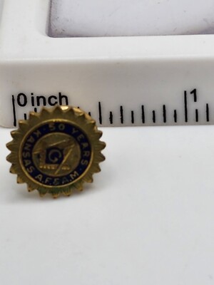 Vintage Rotary Freemason Masonic 50 Years Lapel Hat Pin Tie