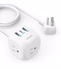 Anker 20W USB C Power Strip, 321 Power Strip with 3 Outlets and USB C Charging