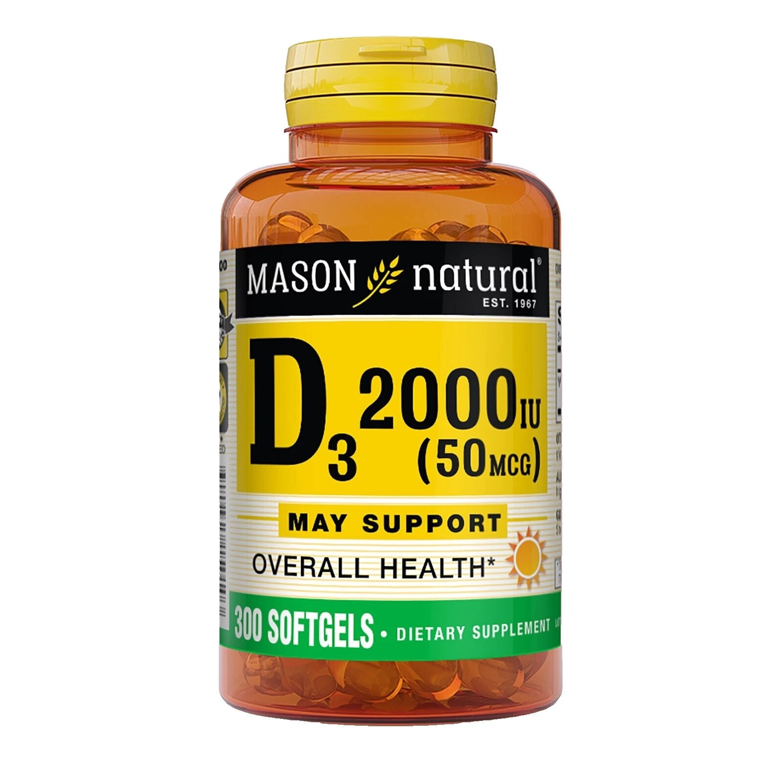 梅森天然维生素 D 软胶囊维生素和矿物质