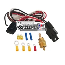 Electric Radiator Cooling Fan Relay Kit Thermostat Temp Control Switch Universal