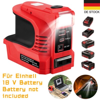 180W Wechselrichter für Einhell PXC 18V Akku DC 18V auf AC 220V Spannungswandler