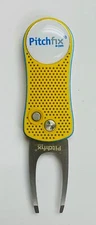 Pitchfix Golf Divot Tool, Yellow/Blue, with Extra Ball Marker