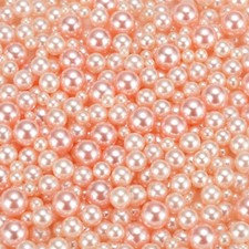 800Pcs Faux Pearl for Crafting, 3-8mm No Hole ABS Round Pearls Beads, Orange