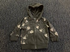 EUC Mickey Mouse Full Zip Gray Baby Toddler Jumping Beans Faces Sweatshirt