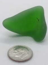 GENUINE PURE MAINE BEACH SEA GLASS SURF TUMBLED DARK GREEN PENDANT BEAUTIFUL 
