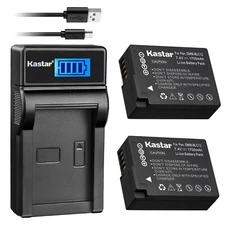 Kastar DMW-BLC12 Battery + Charger for Panasonic Lumix DMC-GX8K G5 G6 G7 G81 G85