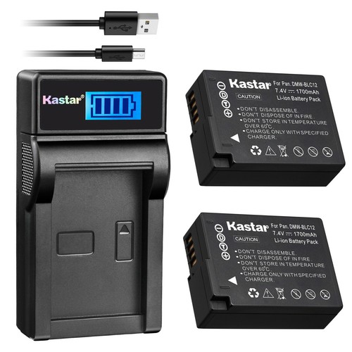 Kastar Dmw-Blc12 Battery + Charger for Panasonic Lumix Dmc-Gx8K G5 G6 G7 G81 G85