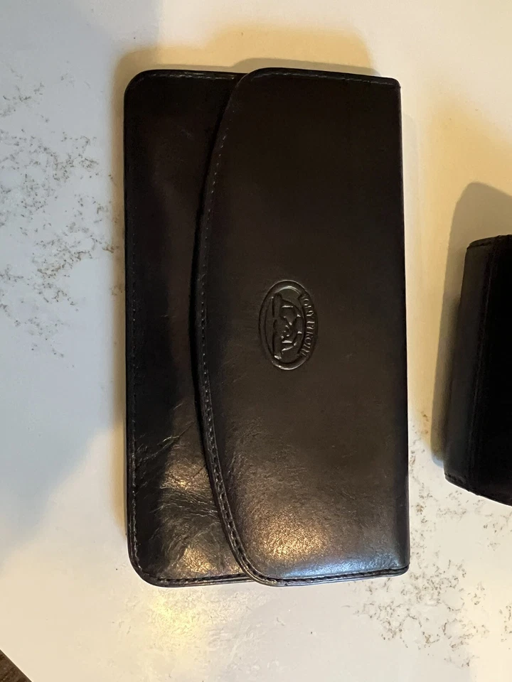 复古 Tony Perotti 皮革钱包和硬币钱包 意大利 — 第 2/4 张图片