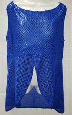 Praise Liturgical Dancewear NWT Tunic Overlay Women Praise Church Dance Blue LG