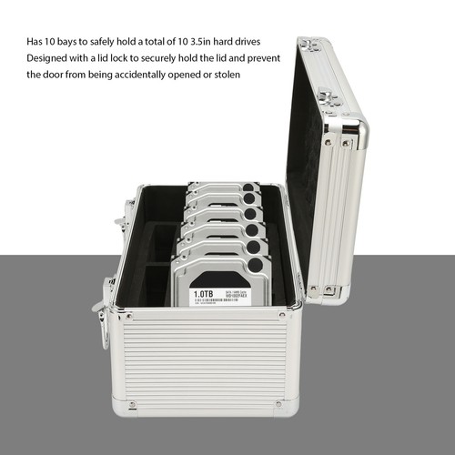 Hard Drive Storage Box 10 Bay Shockproof Hard Drive Storage Case With Security - Picture 9 of 23