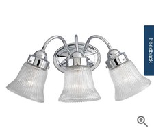 Progress Lighting Fluted Glass 3-Light Chrome Bathroom Vanity Light,Glass Shades
