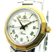 【Funzionante】 Orologio da donna Baume & Mercier Riviera data oro romano YG qu...