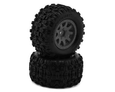 Traxxas Mini Maxx® Sledgehammer Rear Pre-Mounted Tires Charcoal Gray 10770-GRAY - Image 1 of 4