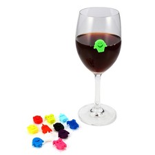 12Pcs Silicone Wine Cup Recognizer Tools Reusable Assorted Color Glass Markers