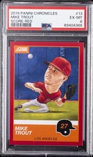 2019 PANINI CHRONICLES SCORE RED #13 MIKE TROUT 4/99 PSA 6