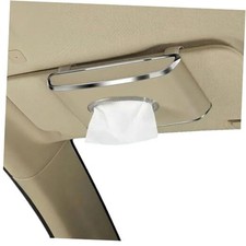 Leather Car Tissue Box for Car Interior, Multi-Function Tissue Beige Hanging