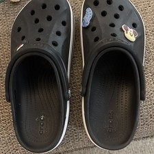 Crocs Classic 2 Strap Slide Sandals, Unisex, Black, Size M 6 W 8 