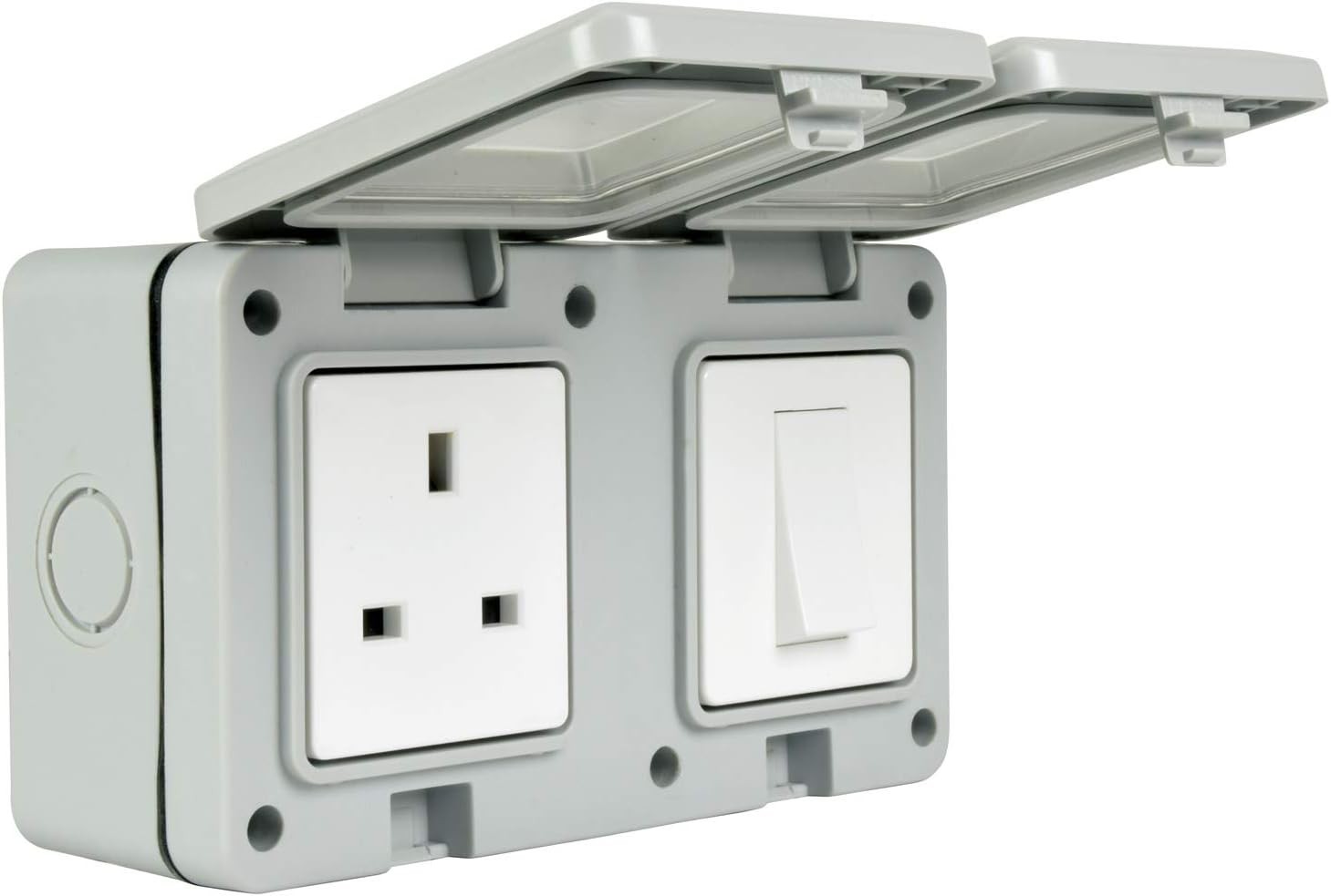 Mercury | Weatherproof Mains OUtdoor Single Switch and Socket