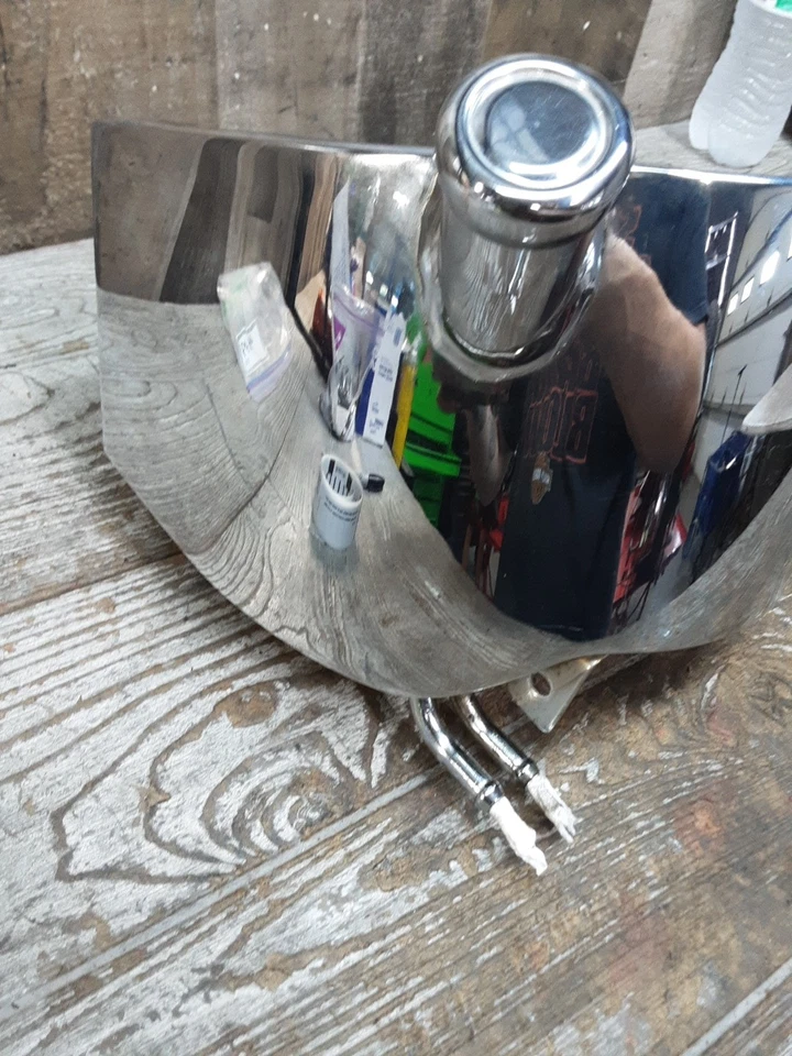 Harley-Davidson Softail Custom 1986 86 FXSTC tanque de aceite depósito contenedor cromado Foto 4 de 4