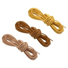 3 Pezzi Corda Pelle 3mm x 4.5m per Collana Bracciale, Giallo Scuro/Kaki/Giallo