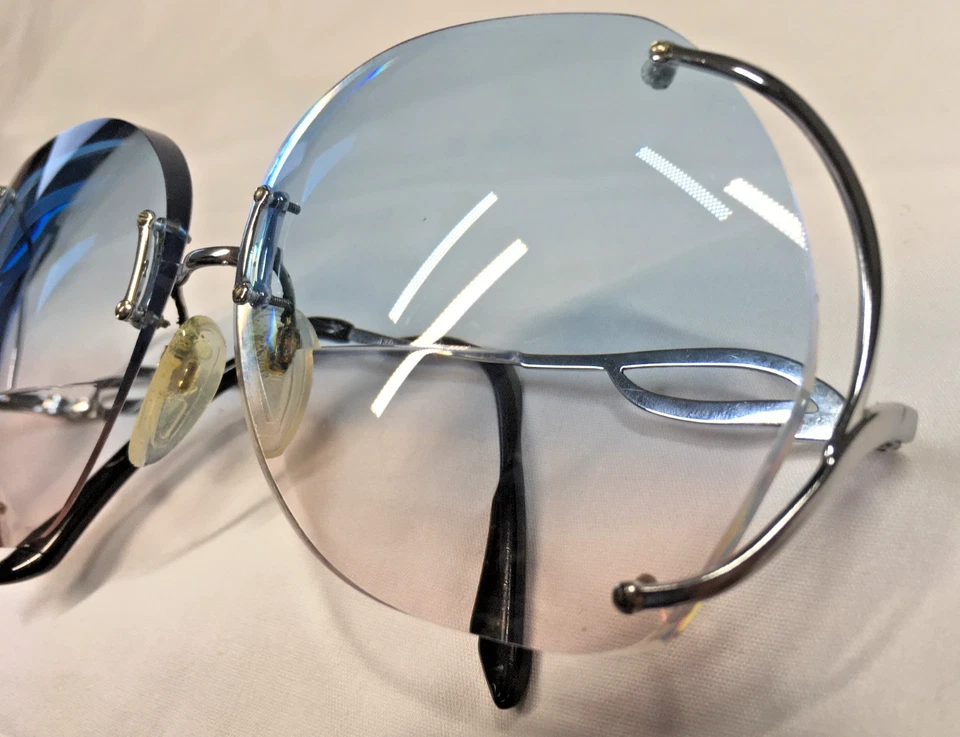 Armações de óculos Avant Garde Luxottica prata sem aro 130 Mt Olympus Itália - Imagem 2 de 4