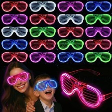 20 Pcs LED Light Up Glasses Neon Glow In The Dark Party Eyewear for Raves