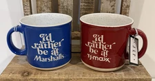 NEW “I’d Rather Be At TJmaxx /Marshalls” Set Of 2 Coffee Mugs Home Goods Decor