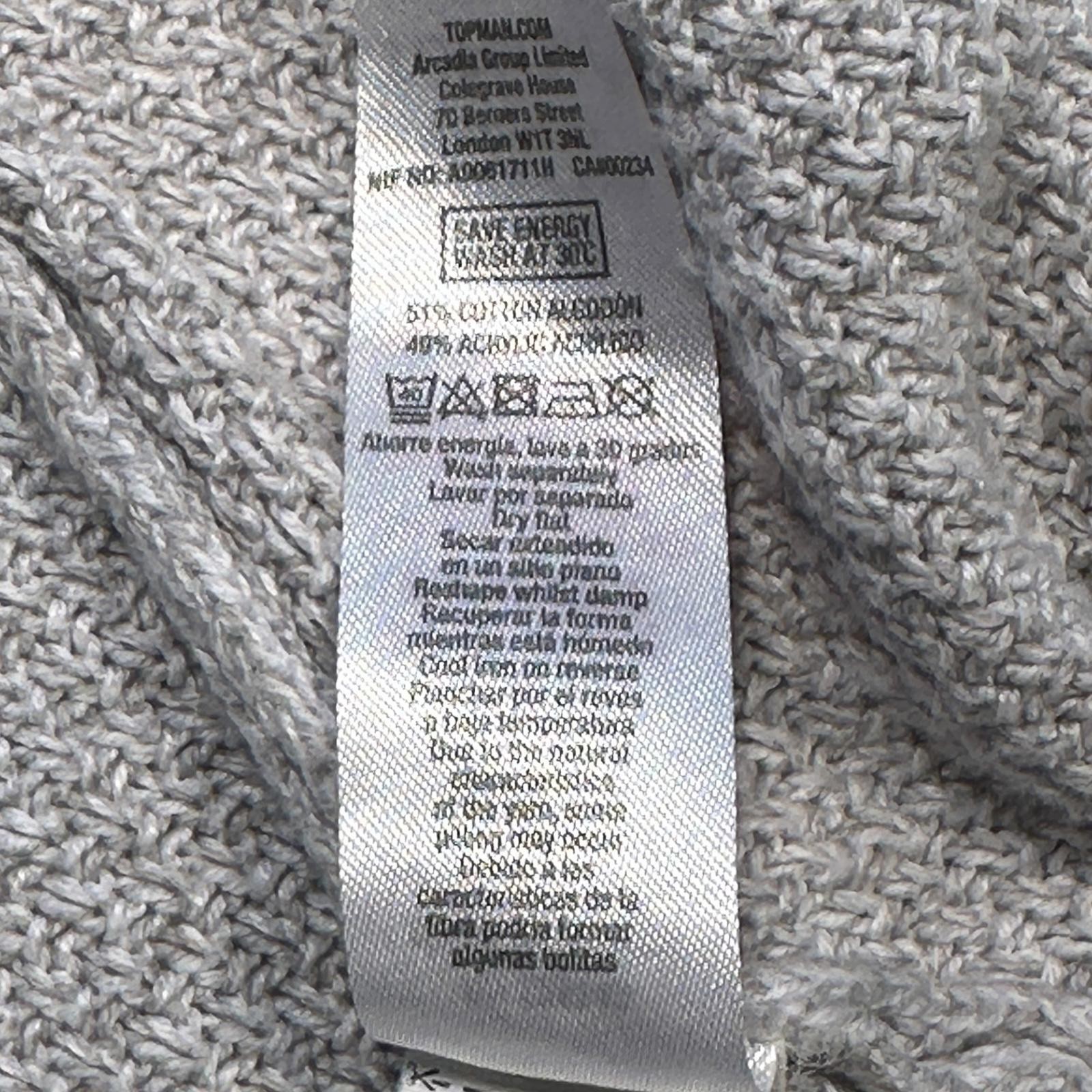 TopMan Jumper Men's UK Size M Grey Loose Stitch Long Sleeve Crew Neck image 10