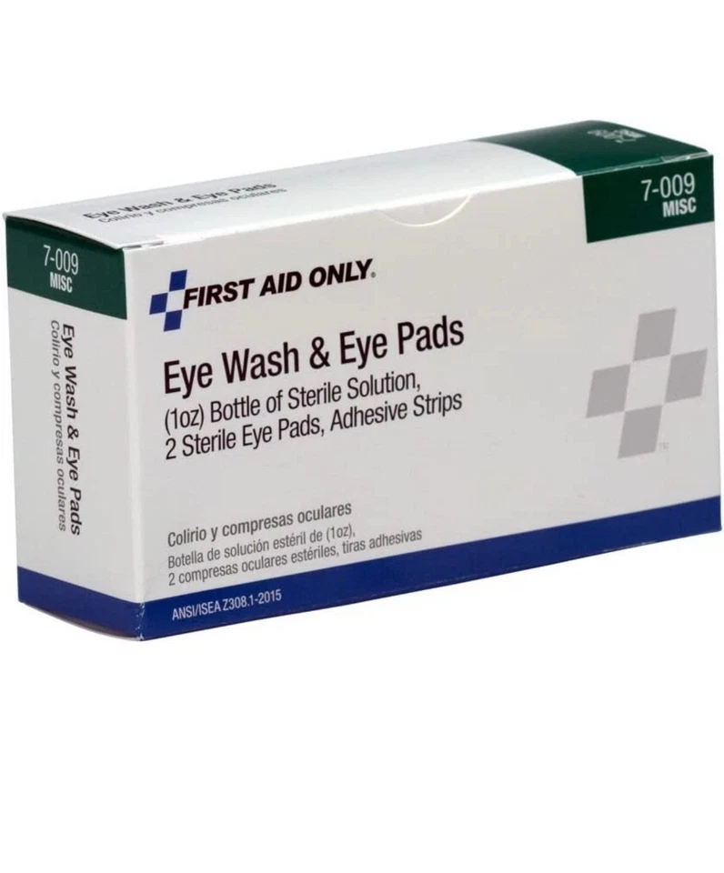 4 Kits 1 Oz Eye Wash Kit FIRST AID ONLY Eye flushing solution With Pads & Strips - Image 3 of 3