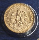 1945 Mexico Dos Pesos Gold Coin Brilliant Uncirculated High Grade Sharp Detail
