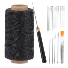 Upholstery Repair Sewing Thread Kit, 273 Yards Waxed Thread Needle Straight Awl