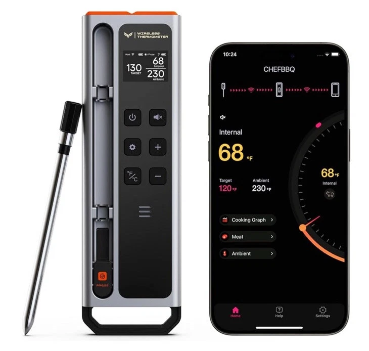 Meat Thermometer Digital Wireless, 800FT Long Range Bluetooth