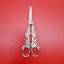 Vintage Silver Plate Victorian Style Grape Scissors Fox  Grapes Design
