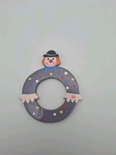 Vtg. Sevi Hand Painted Wooden Alphabet Letter 3 to 4  Clown Child Baby Decor  O"