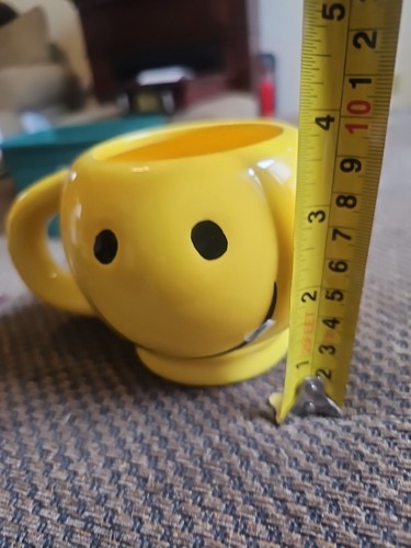 Smiley Gesicht Emoji Happy Kaffeetasse Gelb Keramiktasse 3 1/2" - Bild 5 von 5