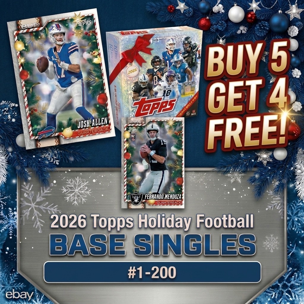 2026 Topps Holiday Football BASE SINGLES #1-200 Pick Your Cards!