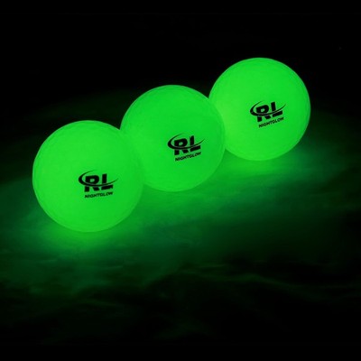 R&L Glow Golf Balls for Night Sports 3 Pack + Flashlight, 3 + Flashlight