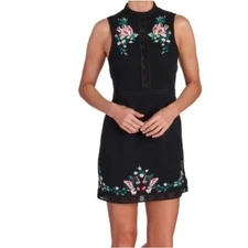 Romeo & Juliet Couture Floral Embroidered Whimsigoth Fairy Mini Dress SZ Large 